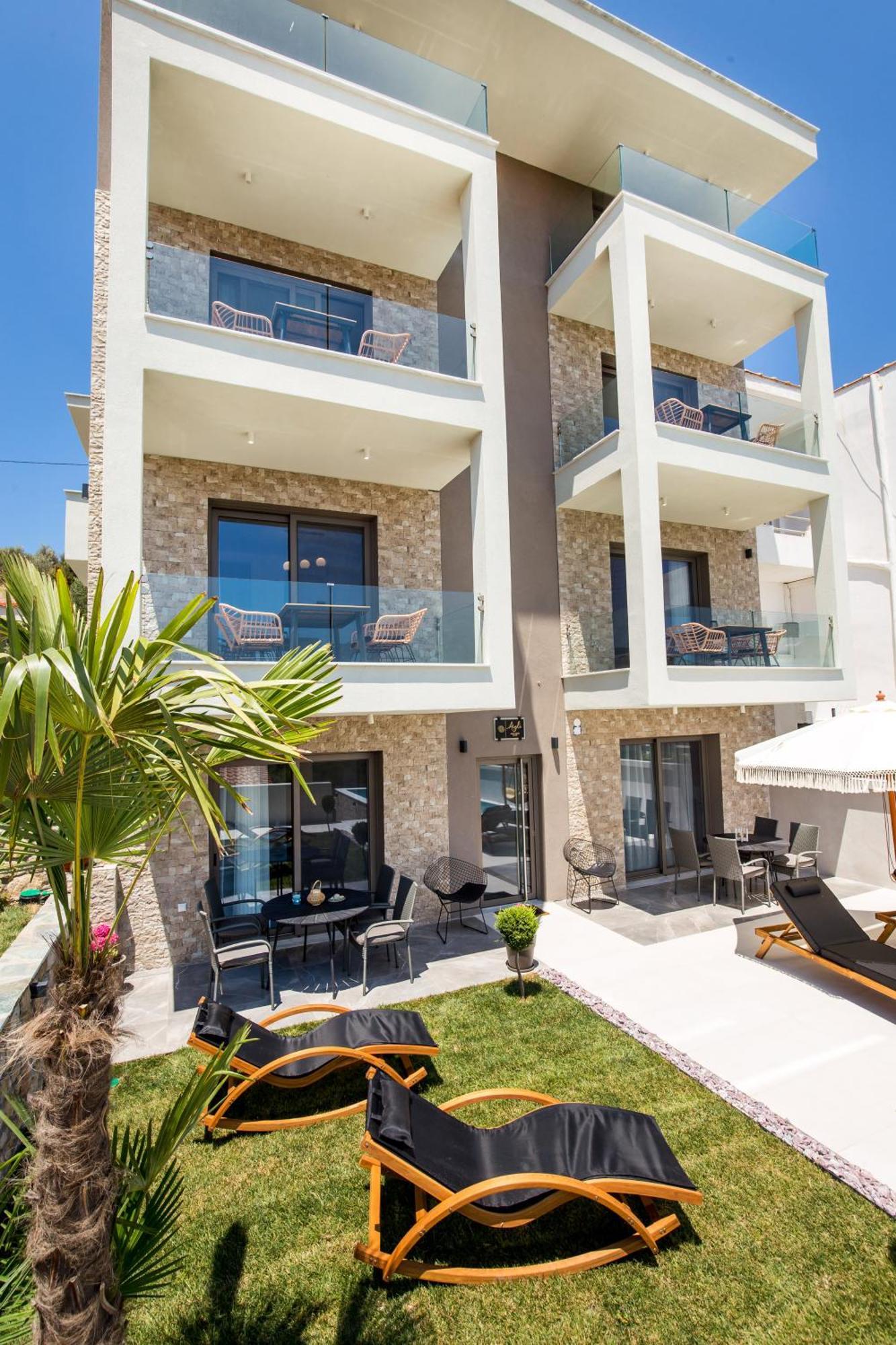 Апартаменты Aigli Skala Maries Deluxe Скала-Марион Экстерьер фото