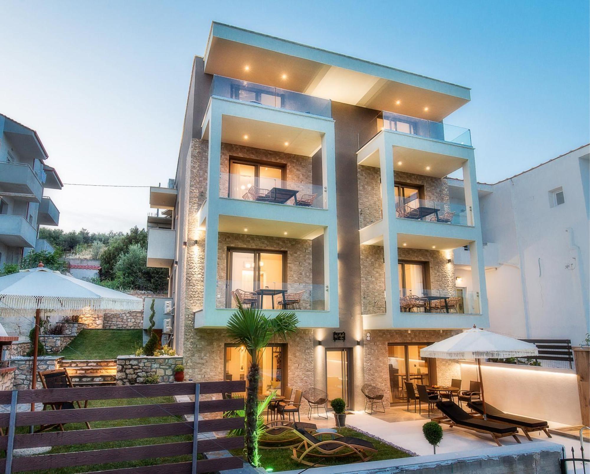 Апартаменты Aigli Skala Maries Deluxe Скала-Марион Экстерьер фото
