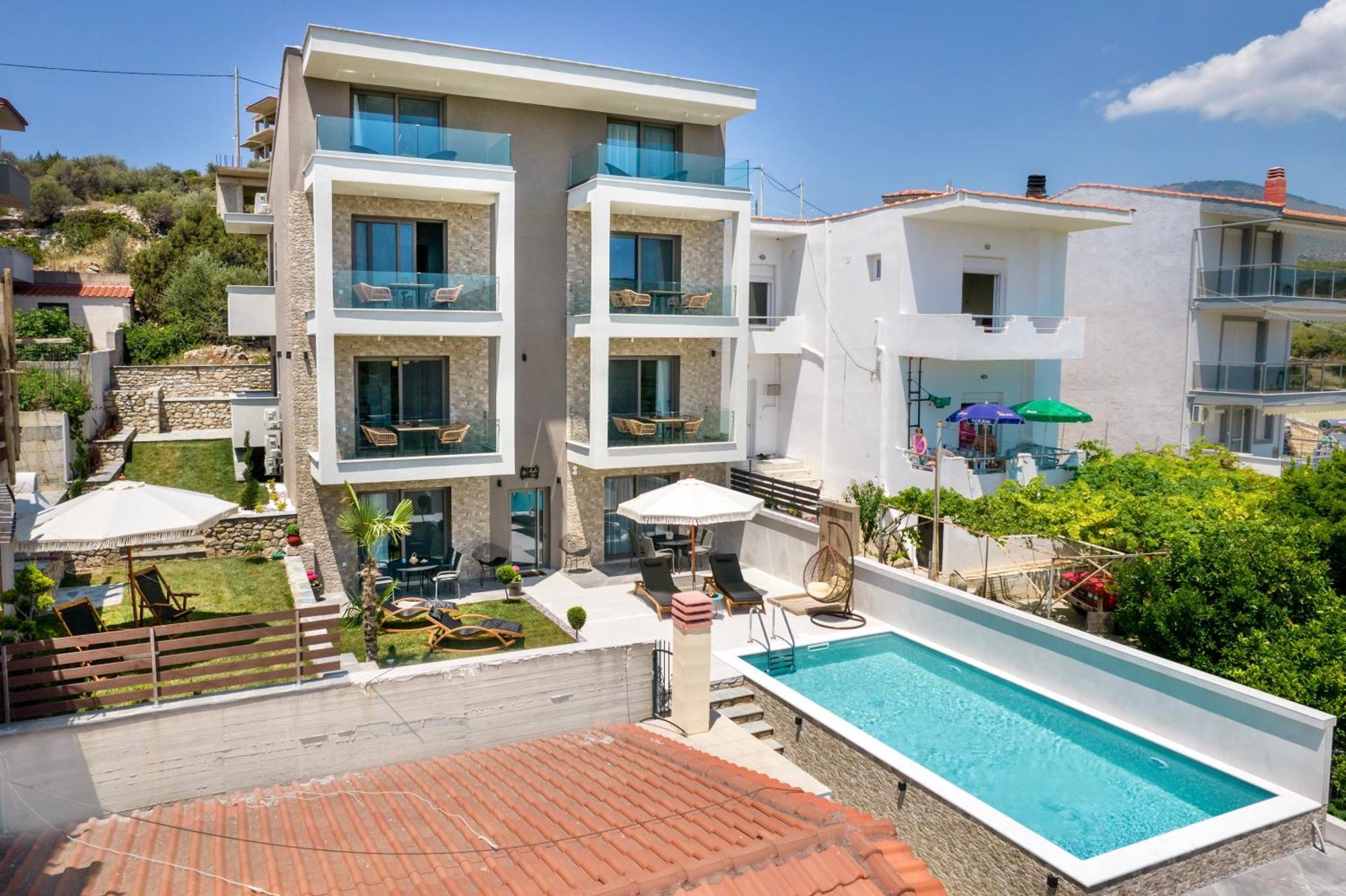 Апартаменты Aigli Skala Maries Deluxe Скала-Марион Экстерьер фото